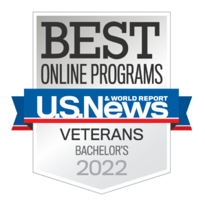 Veterans Bachelor's 2022 badge for best online programs U.S. News